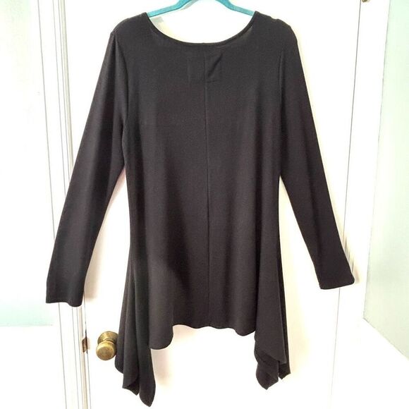 Cupio Lg black side tail tunic scoop neck with stretch - Picture 3 of 6